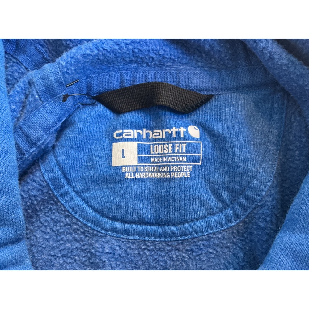 Carhartt Mens K288 Loose Fit Logo Sleeve Hoodie Royal Blue Large - Picture 4 of 8